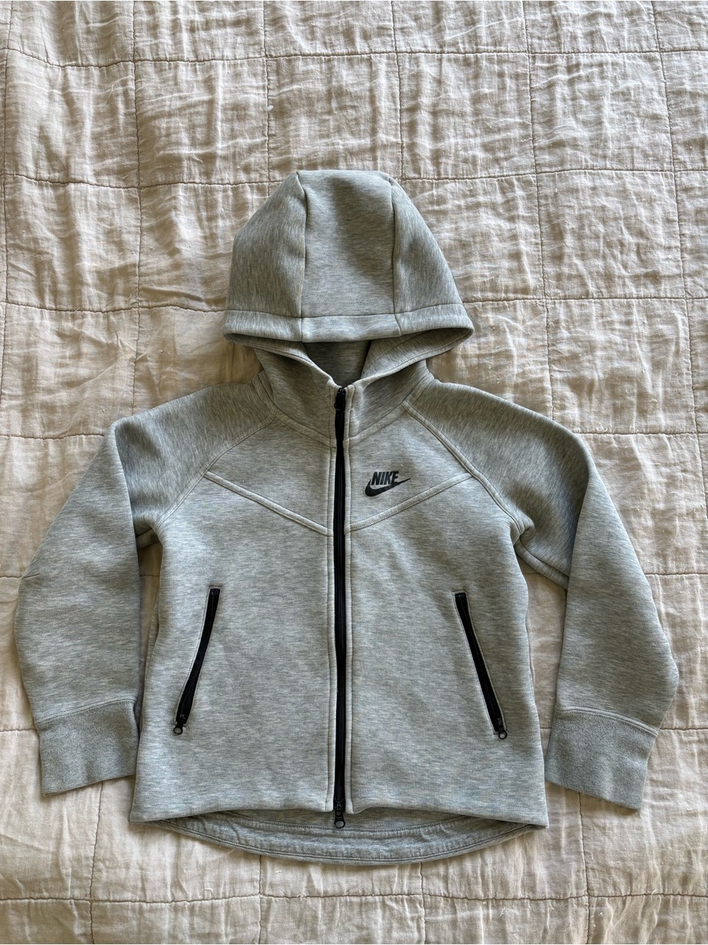 Youth Nike Tech Zip Up Hoodie, Grey XS